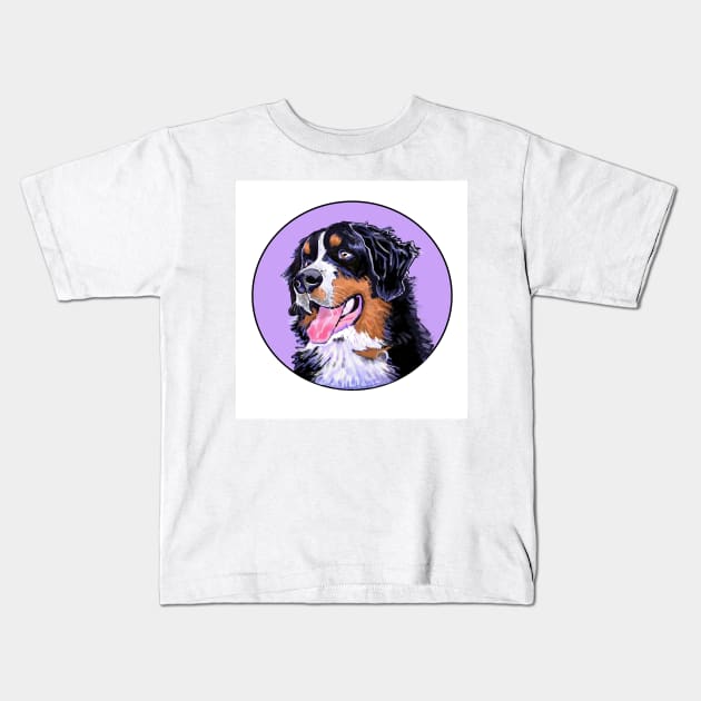 BERNER DOG LAVENDER Kids T-Shirt by MarniD9